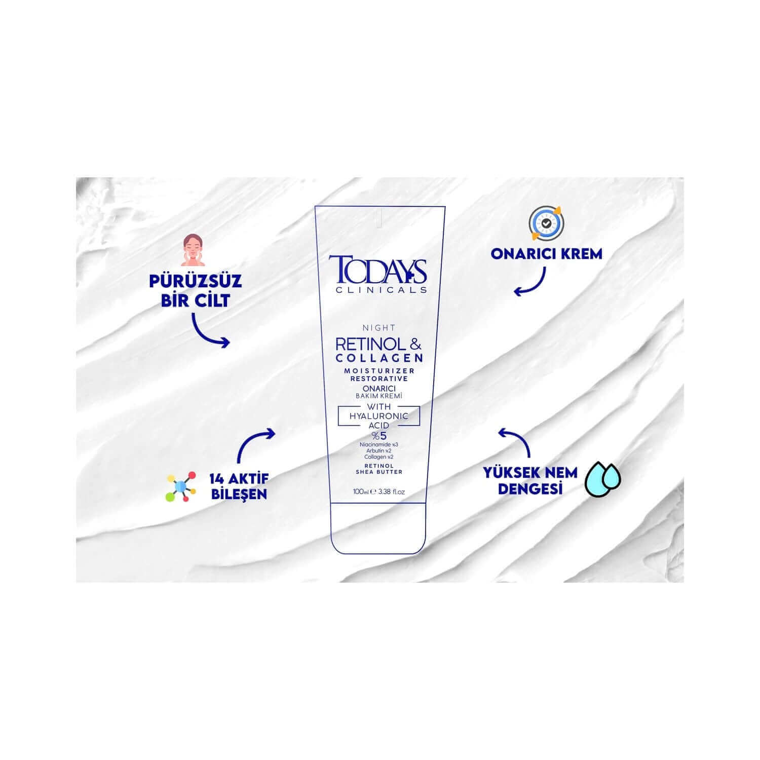 Repair Cream - Retinol Shea Butter Hyaluronic Acid 5% Collagen 2% Arbutin 2%