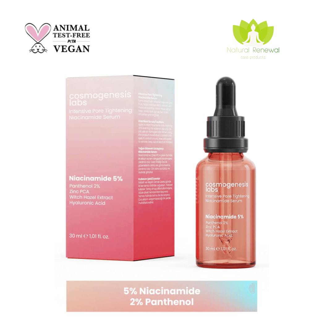 Cosmogenesis Labs Acne Anti-Blackhead Niacinamide Skin Serum 30ml Vegan Pore Tightening with Panthenol and Zinc PCA