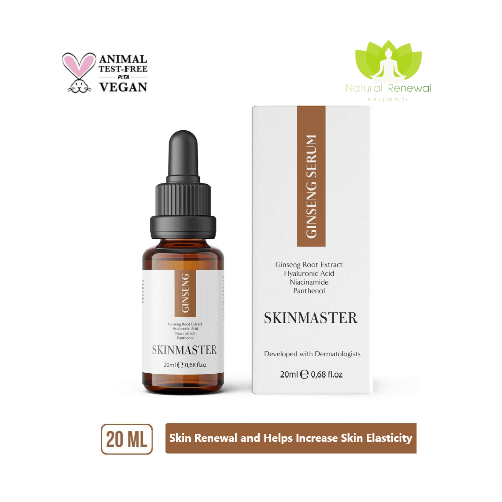 SkinMaster Ginseng Serum 20ml for Skin Renewal, Increased Elasticity, and Vegan-Friendly Skincare.