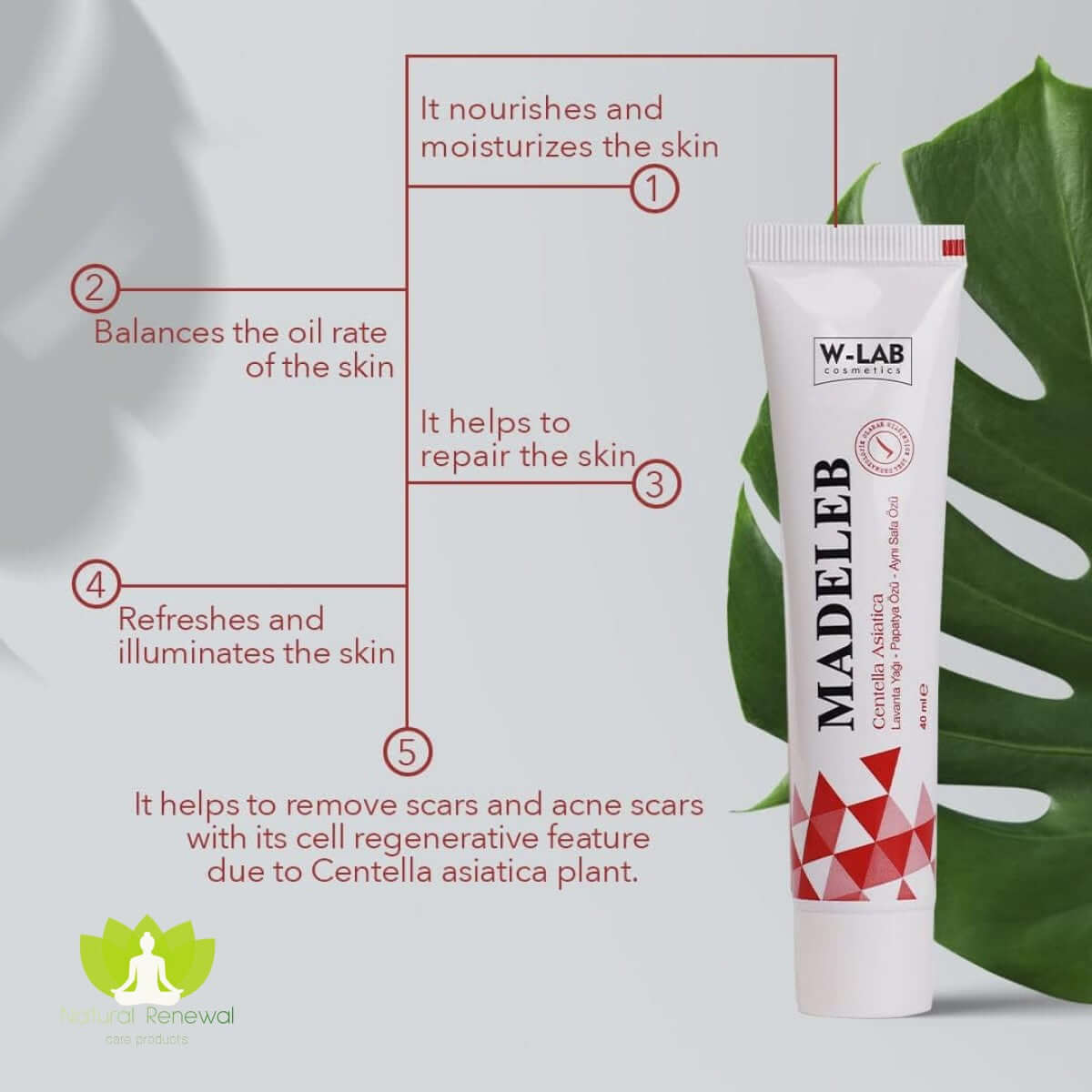 W-Lab Madeleb Skin Renewal Cream Centella Asiatica (40 ml)