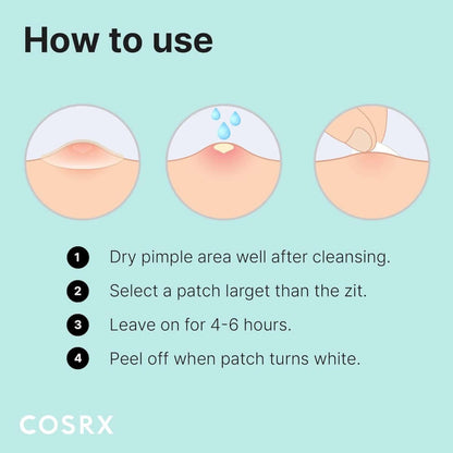  COSRX Acne Pimple Patch Absorbing Hydrocolloid Original 3 Size Patches for Blemishes and Zits Cover, Spot Stickers for Face and Body