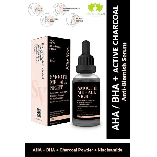 Anti-Blemish Serum with Activated Charcoal, AHA BHA, and 5% NiacinamideAnti-Blemish Serum with Activated Charcoal, AHA BHA, and 5% Niacinamide