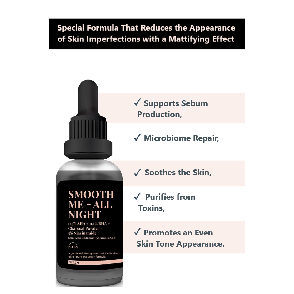 Anti-Blemish Serum with Activated Charcoal, AHA BHA, and 5% Niacinamide