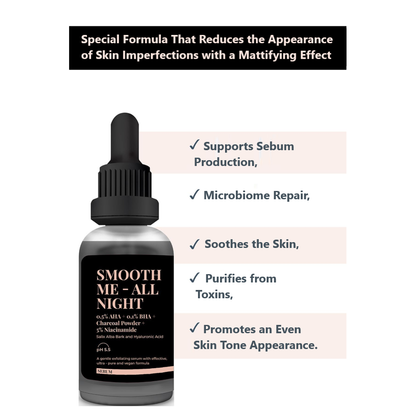 Anti-Blemish Serum with Activated Charcoal, AHA BHA, and 5% Niacinamide