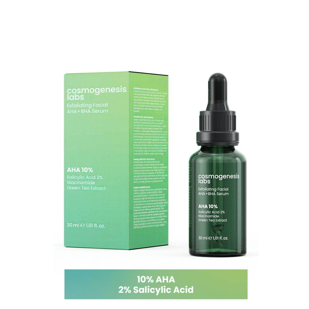 Cosmogenesis Peeling Aha Bha Skin Serum 30ml Vegan Dead Cell Cleanser with 10% AHA and 2% Salicylic Acid