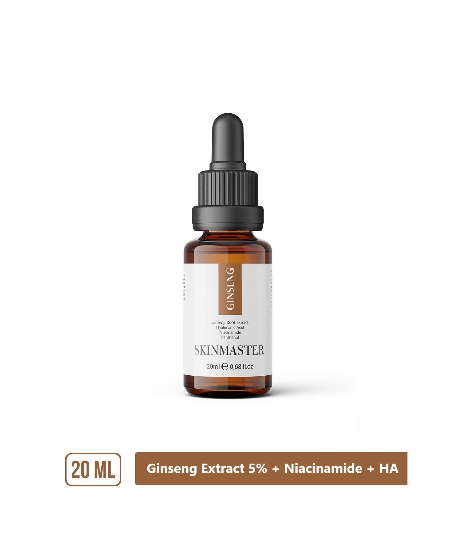 SkinMaster Ginseng Serum 20ml with 5% Ginseng Extract, Niacinamide, and HA for Skin Renewal and Refreshing