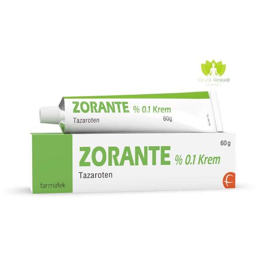 Zorante %0.1 Tazaroten Skin Cream for Acne and Psoriasis - 60g Tube